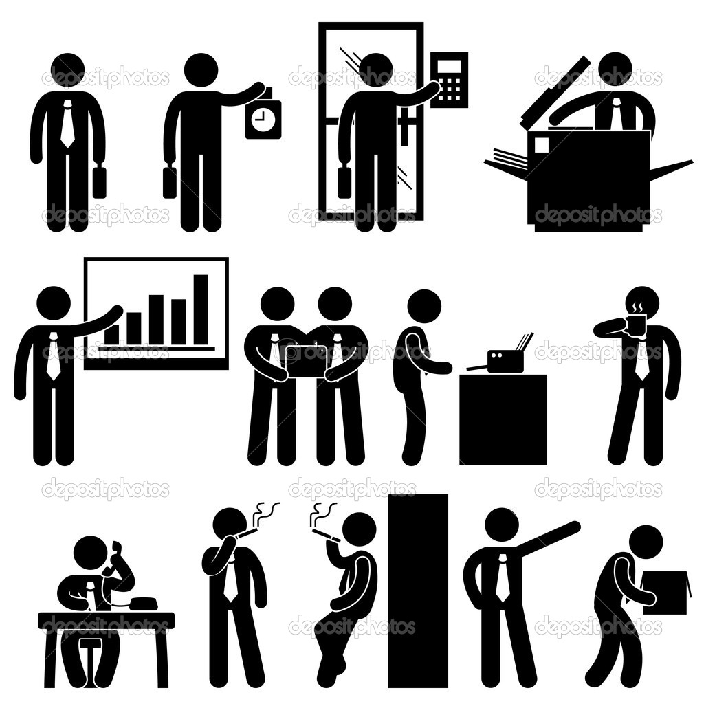 Office Colleague Workplace Working Icon Symbol Sign Pictogram   Stock