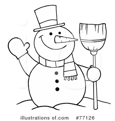 Page Outline Of A Snowman Christmas Snowman Template Page Outline Of A    