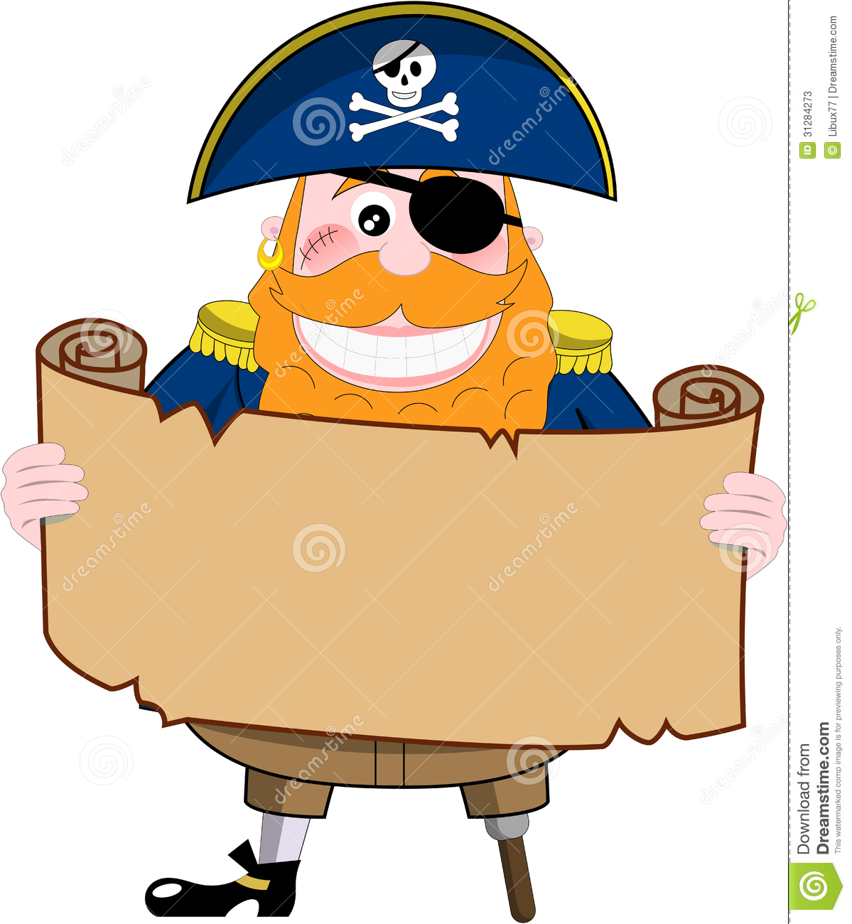 Funny Pirate Looking At Treasure Map Stock Photos   Image  31284273