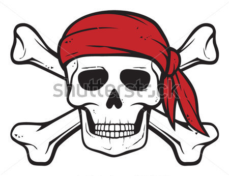 Pirate Skull Red Bandana And Bones  Pirates Symbol Skull And Cross