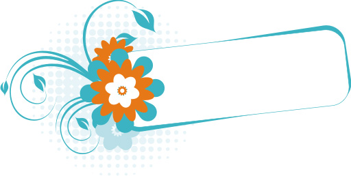 Turquoise Banner Vector Graphic   Swirls Flower Floral Frame