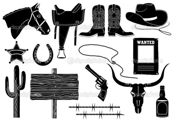Clip Art Free        Com Shop Horseshoe Silhouettes Cowboy And Saddle