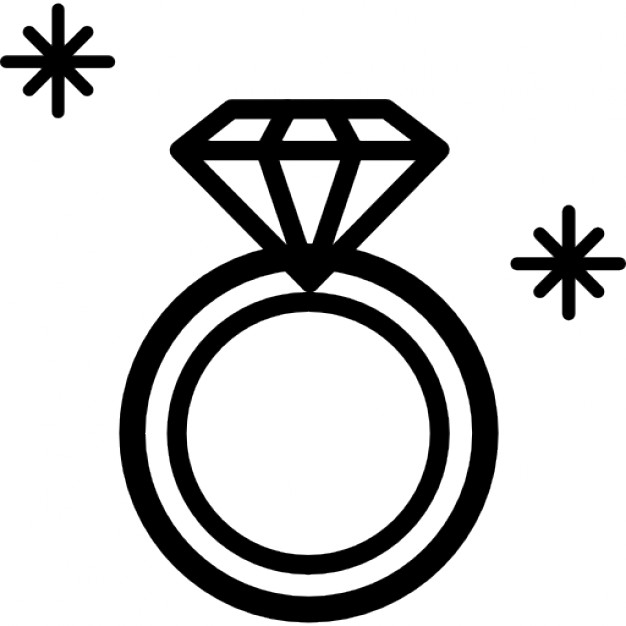 Diamond Ring Jewel Outline From Top View Icons   Free Download