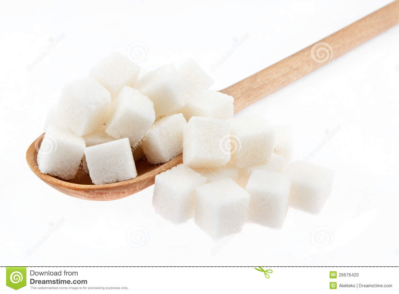 Lump Sugar Is In A Wooden Spoon Stock Photo   Image  26676420