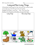 Living And Non Living Things Worksheet Living And Non Living Things