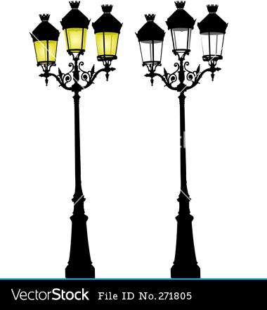 Retro Street Lamp Vector Art   Download Retro Vectors   271805