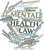 Word Cloud For Mental Health Law   Stock Illustration