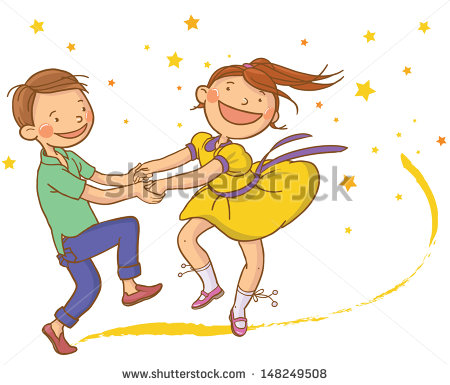Multicultural Children Dancing Clipart Two Cute Dancing Children With    