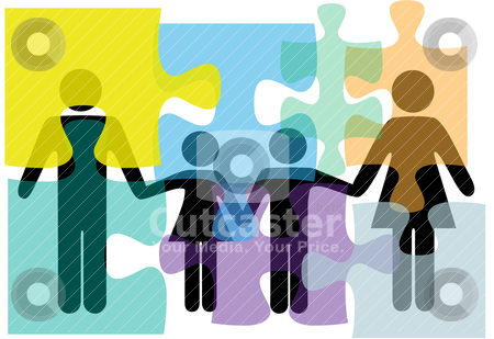People Health Services Problem Solution Puzzle Stock Vector Clipart