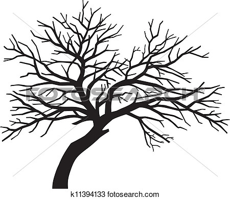 Bare Black Tree Silhouette  Tree Without Leaves Tree Silhouette