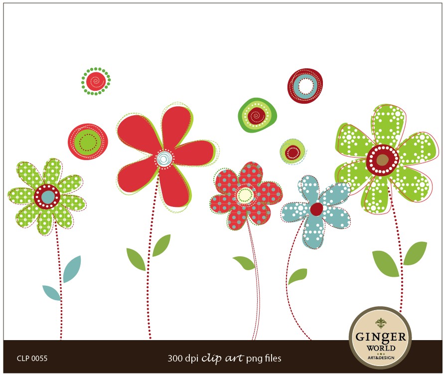 Niecey S Blog  Cute Whimsy Modern Flower Clip Art Digital Illustration