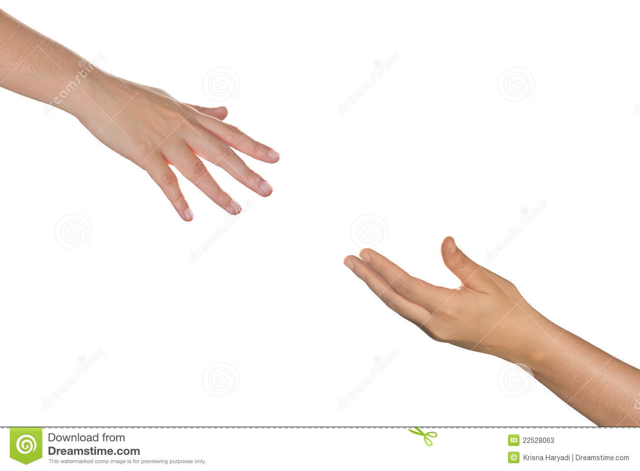 Hands Reaching Each Other  Stock Photos   Image  22528063