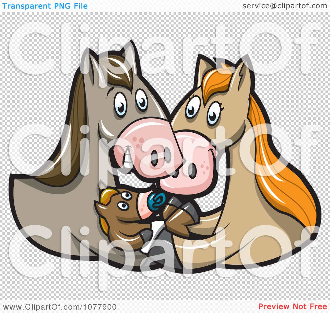 Clipart Horse Parents And Baby Foal   Royalty Free Vector Illustration