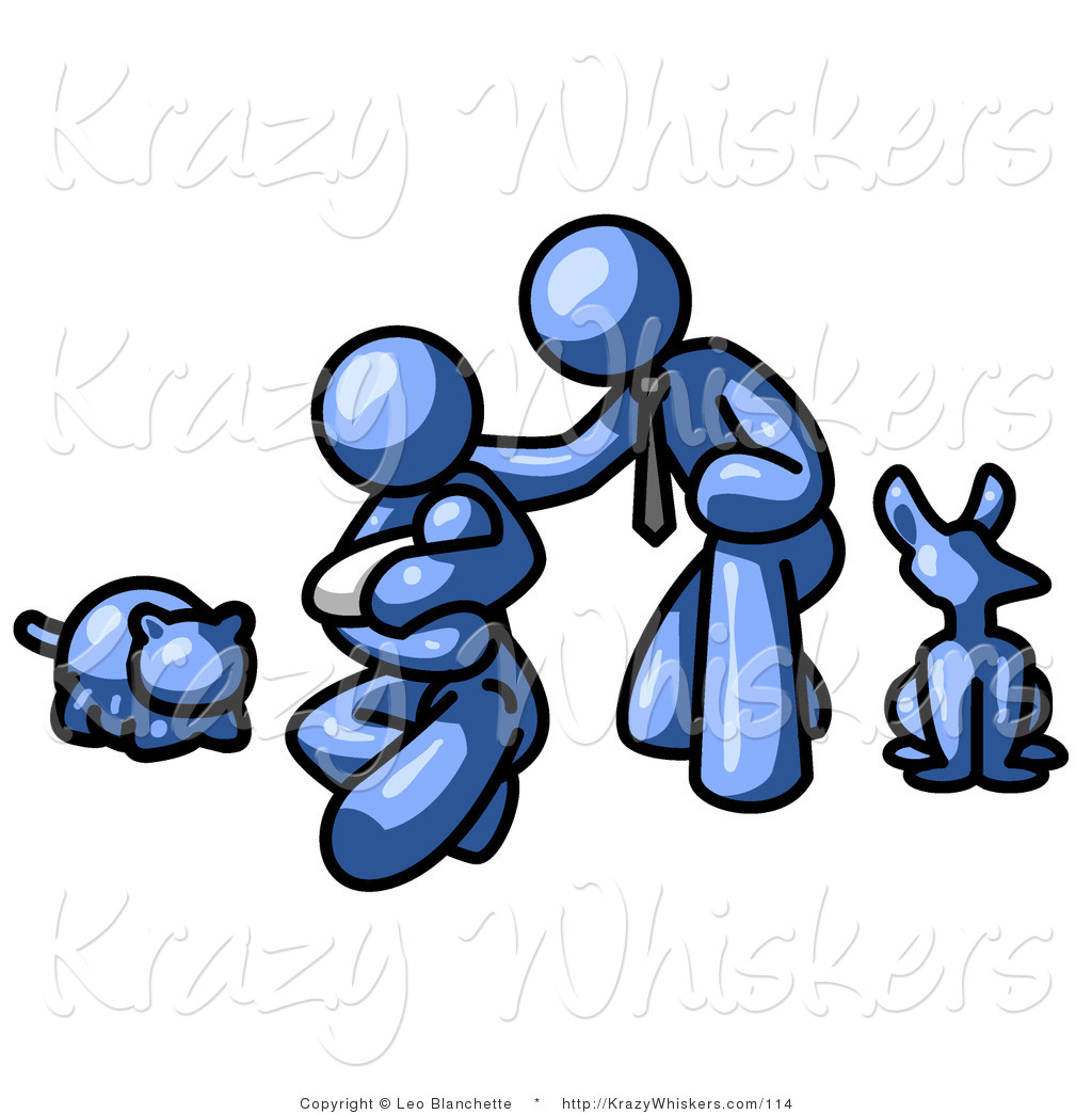 Critter Clipart Of New Parents With Their Baby And Their Dog And Cat    