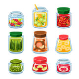 Canned Fruit And Vegetables In Cans Stock Photo