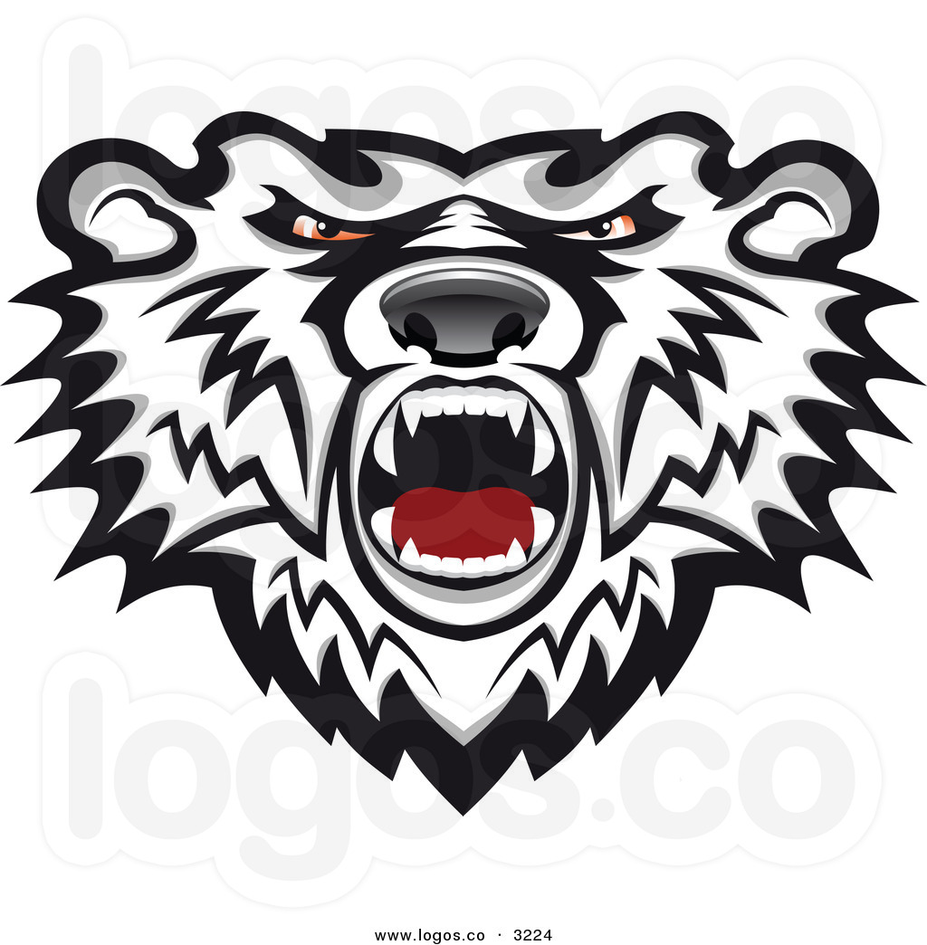 Copyright Free Pictures Royalty Free Vector Of A Mad Polar Bear Head