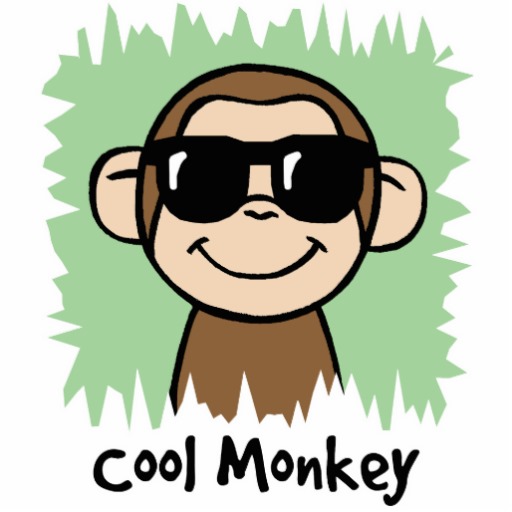 Cartoon Clip Art Cool Monkey With Sunglasses Cut Out   Zazzle