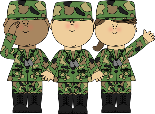 Group Of Soldiers Clip Art Image   Group Of Soldiers In Uniform Waving