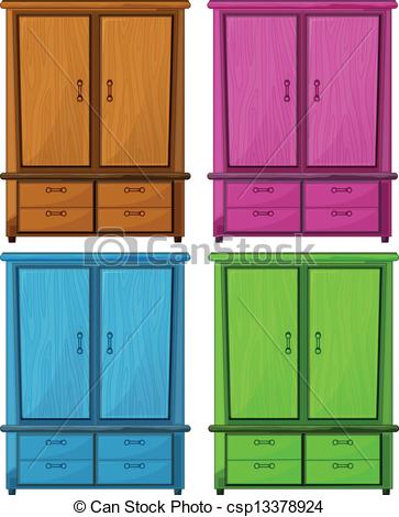 Of A Wooden Cabinet   Illustration Of    Csp13378924   Search Clipart