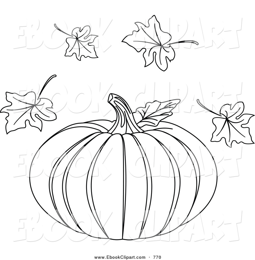 Pumpkin Leaf Clipart Outline Pictures