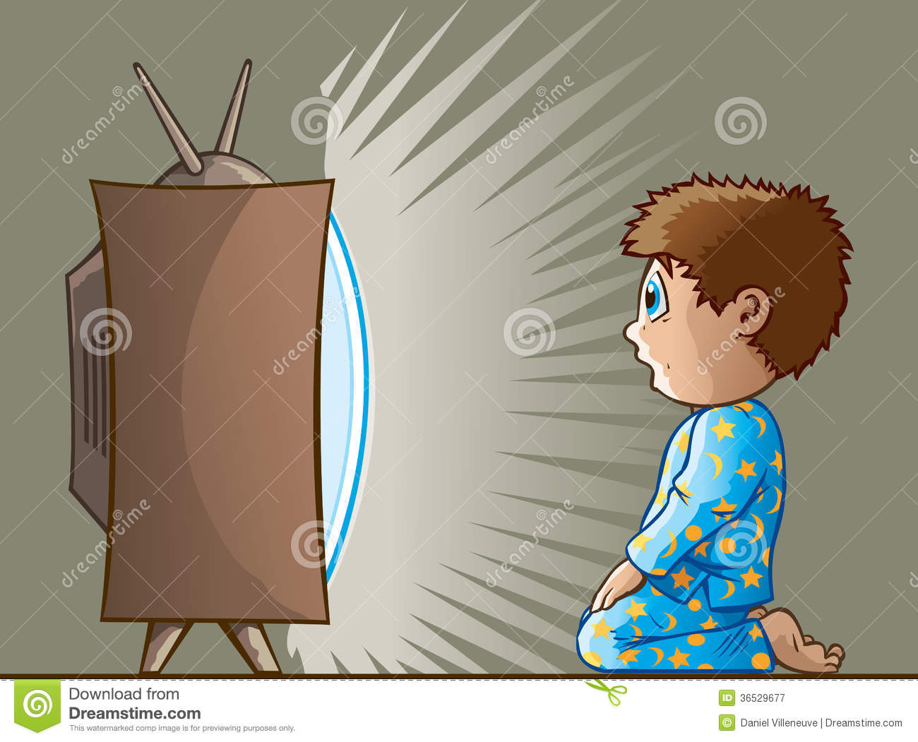 Royalty Free Stock Photography  Boy Watching Tv