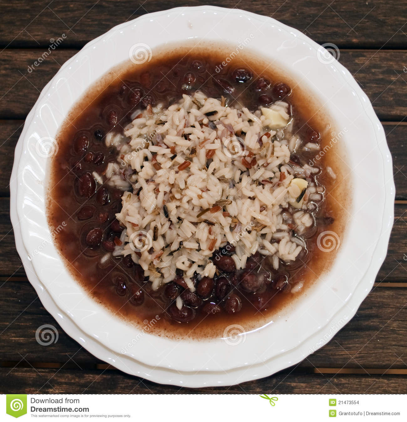 White Rice With Beans Stock Images   Image  21473554
