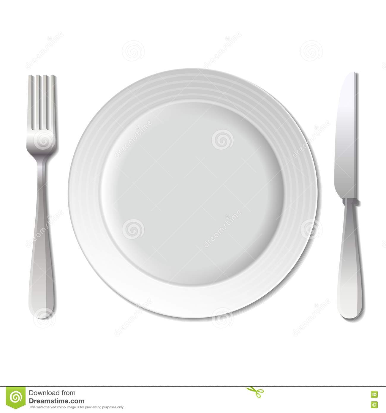 Dinner Plate Knife And Fork  Vector  Stock Image   Image  38717351