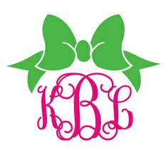 Love The Bow  Preppy Bow Monogram Car Decal More