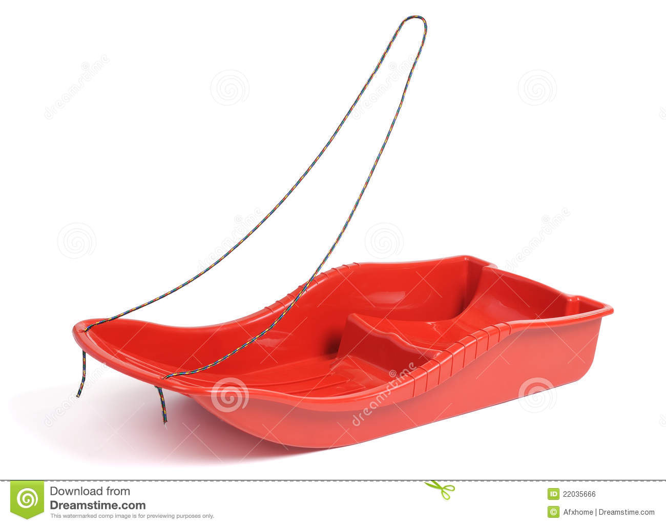 Plastic Red Sled For Skiing Royalty Free Stock Image   Image  22035666