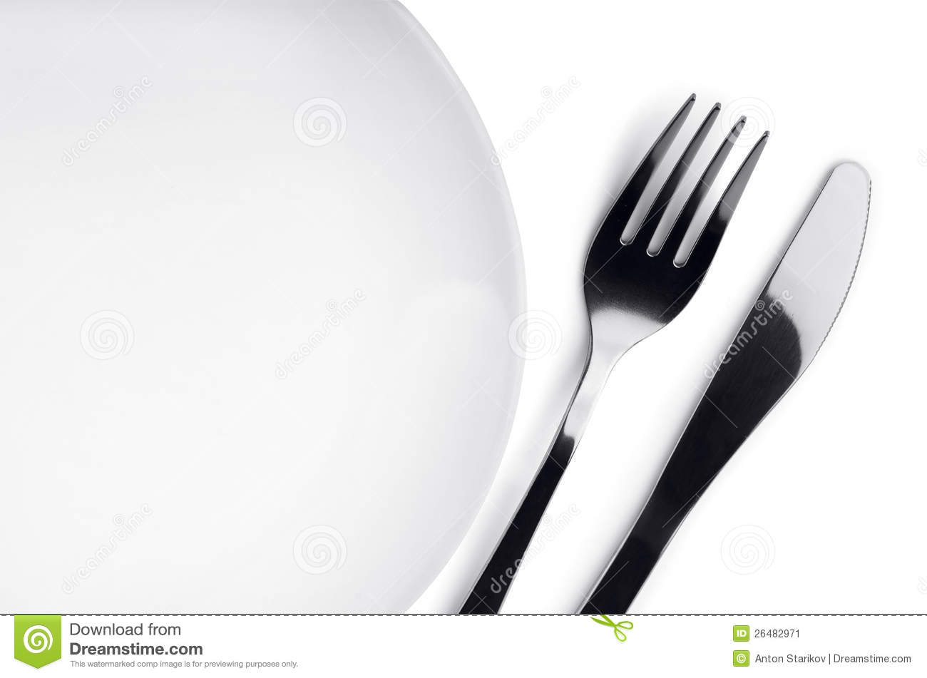 Plate With Fork And Knife On White Background Mr No Pr No 3 1028 8