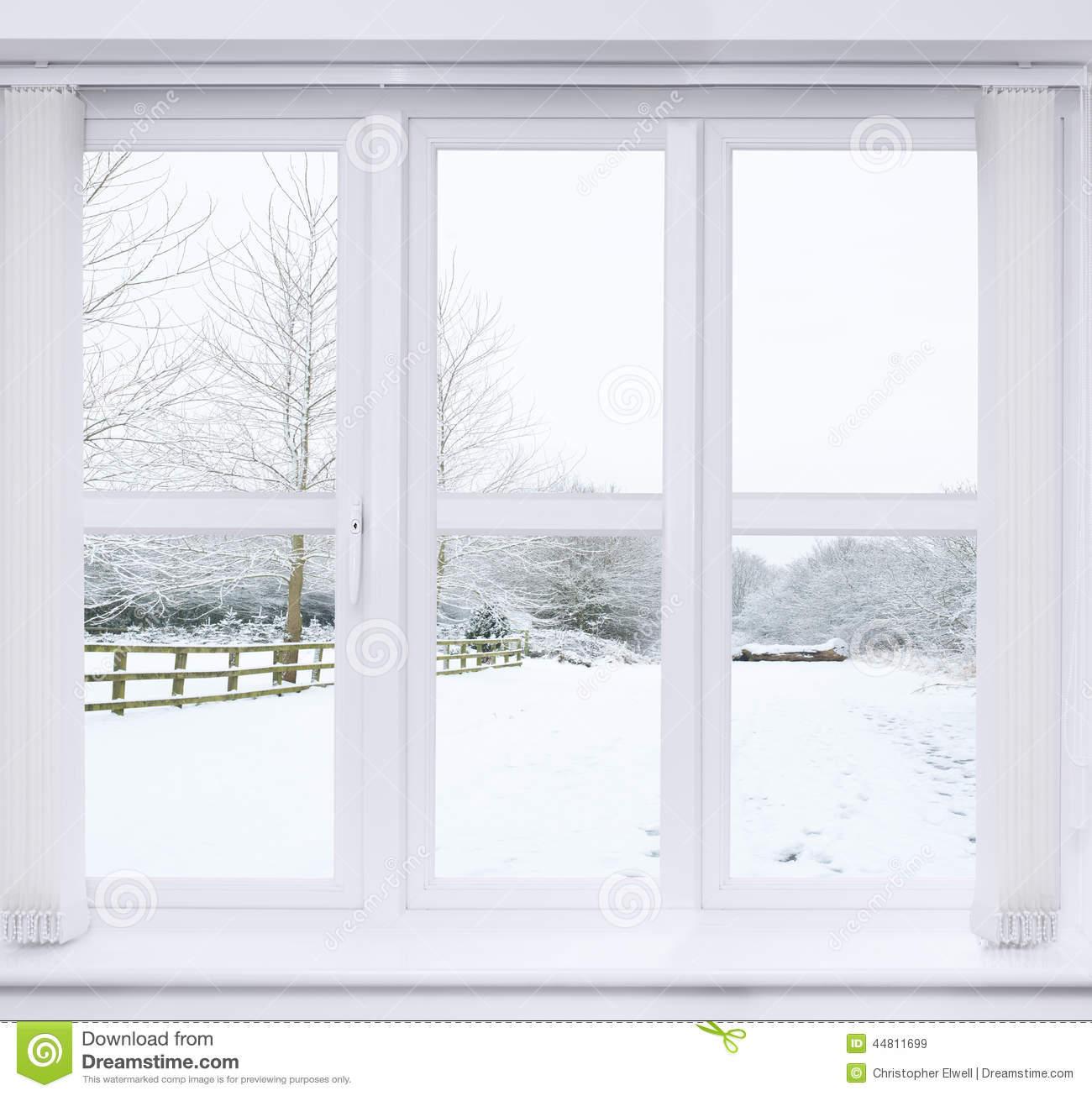 Snow Scene Window Stock Photo   Image  44811699