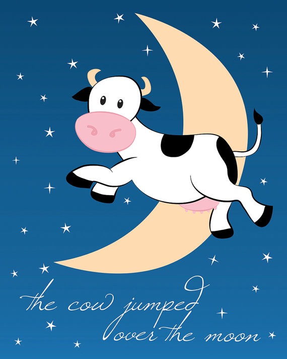 Items Similar To The Cow Jumped Over The Moon Printable 8x10 Nursery