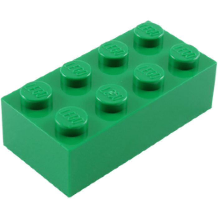 Lego Brick 2 X 4  3001   15589   54534  Green   The Daily Brick   Lego