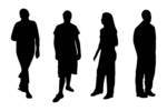 Silhouettes Of People In Casual Poses Casual Man In Various
