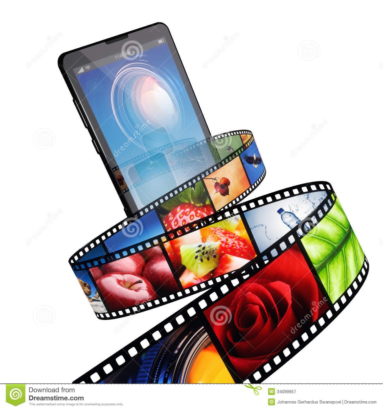 Streaming Video With Modern Mobile Phone Royalty Free Stock