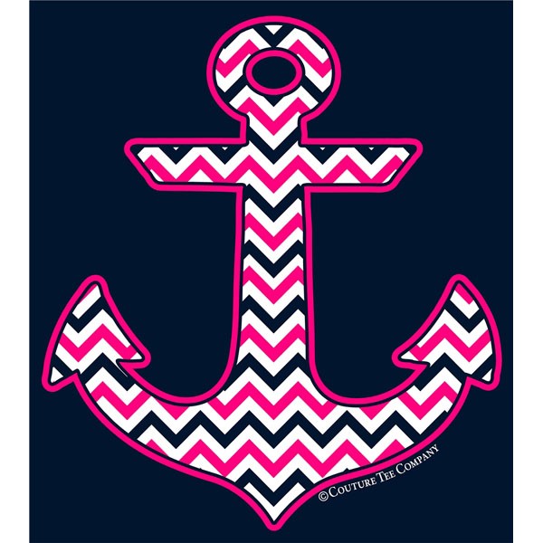 Chevron Anchor On Navy T Shirt By Couture Tee