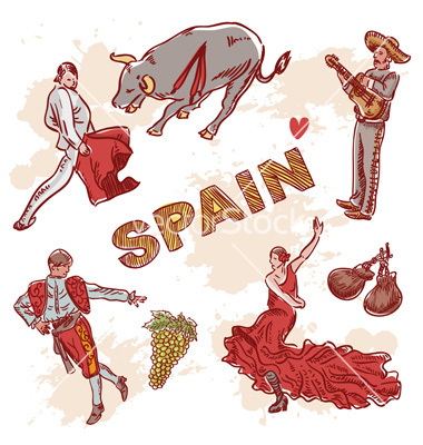 Spanish Food Clipart Set Of Spanish Symbols And
