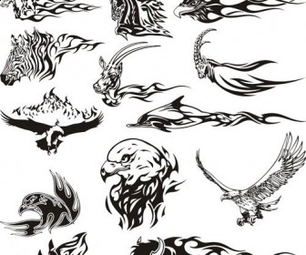 Tribal Animals Vector Tattoos   Free Vector Graphics   Art Design Blog