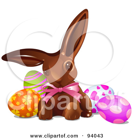 Chocolate Bunny With Easter Egg Candy