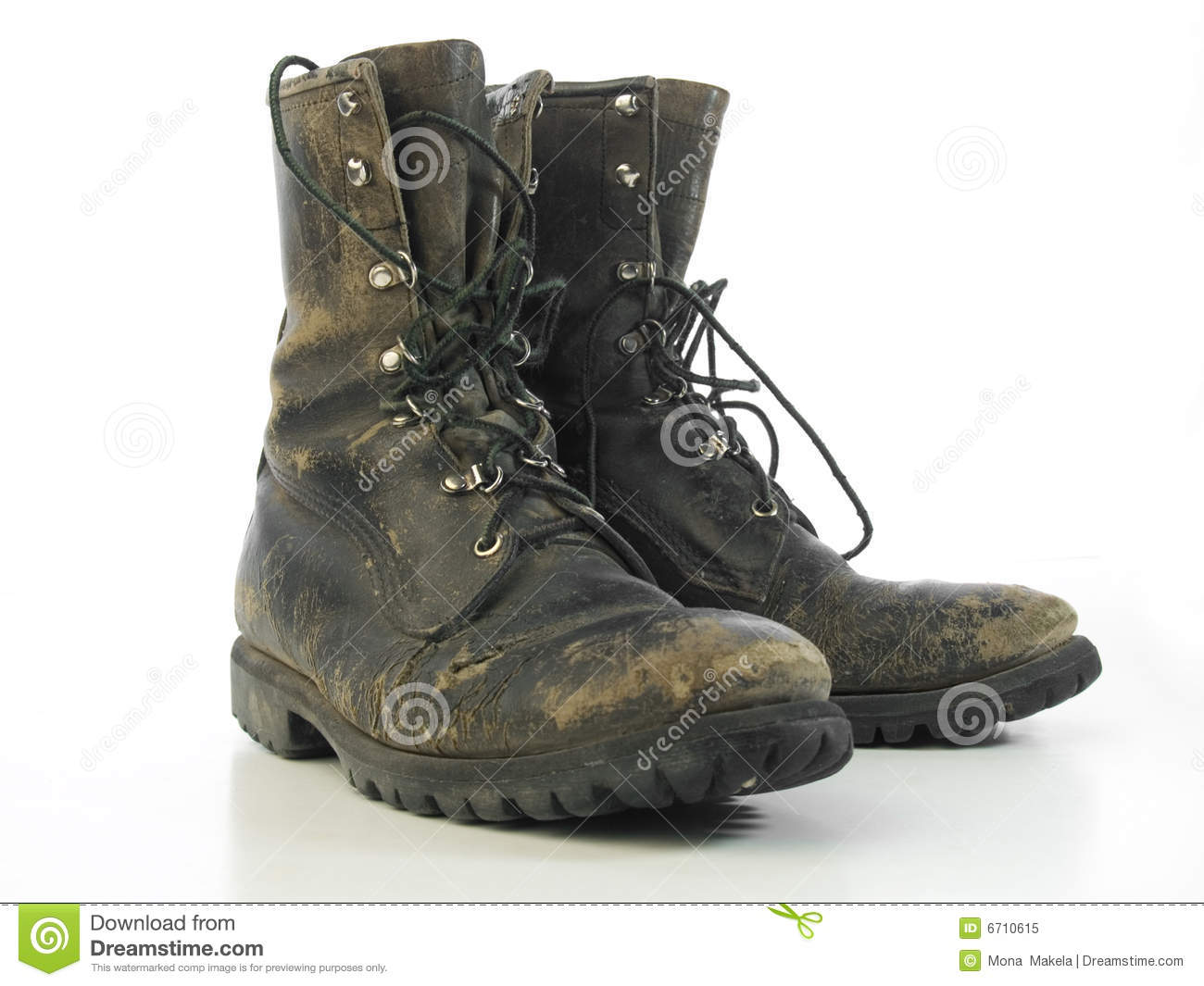 Pair Of Muddy Combat Boots Royalty Free Stock Photo   Image  6710615