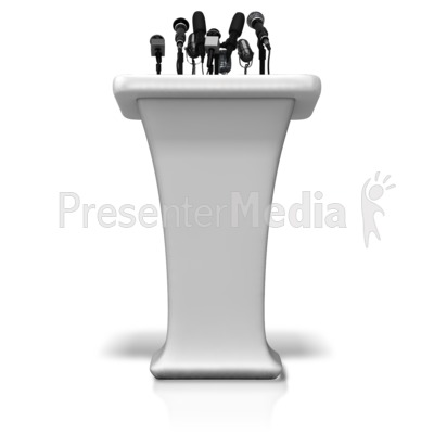 Podium With Many Microphones   Presentation Clipart   Great Clipart
