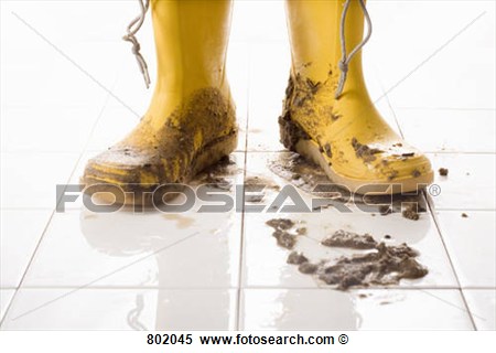 Stock Image   A Pair Of Muddy Rubber Boots  Fotosearch   Search Stock