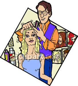 Woman In A Hair Salon   Royalty Free Clipart Picture