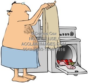 Clipart Illustration  Man Doing Laundry