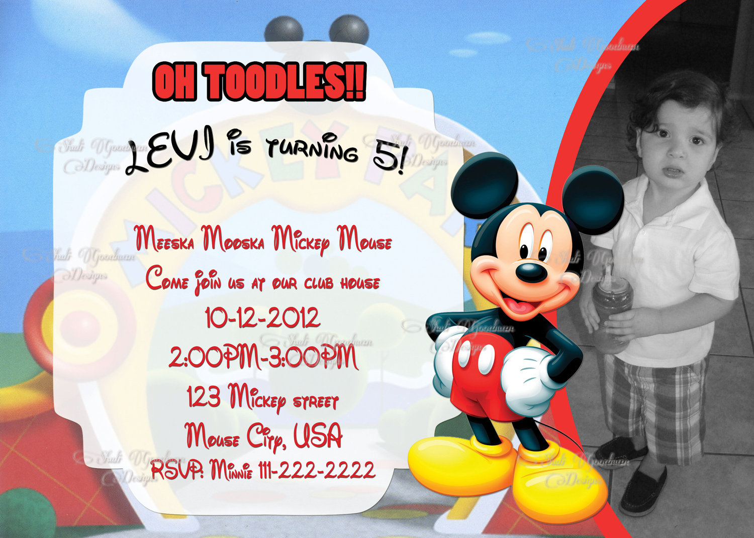 Free Printable Mickey Mouse Clubhouse Birthday Invitations