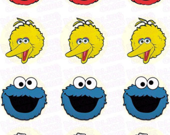     Fun Faces Ed Ible Icing Cupcake Decor Toppers Featuring Elmo Big Bird