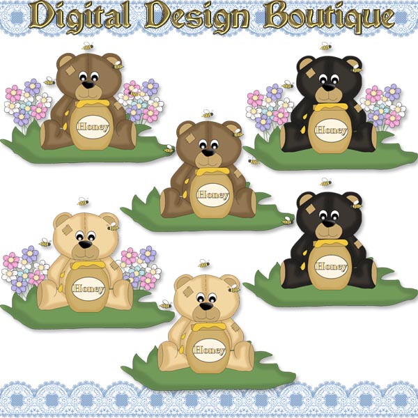 Home    Resale Or Commercial Use Clipart Non Exclusive    Bear N Honey