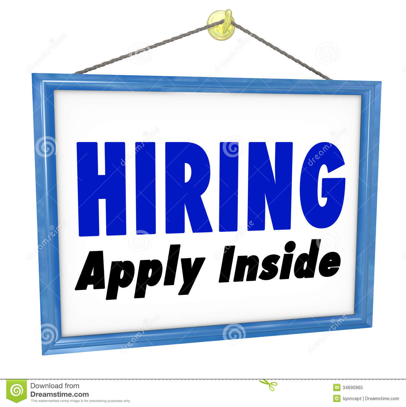 Hiring Window Sign Apply Within Employment Interview Job Royalty Free
