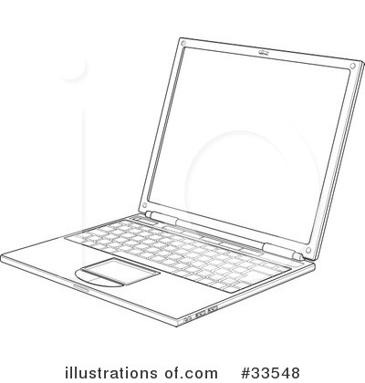 Laptop Black And White Clipart Royalty Free  Rf  Laptop