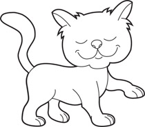 Smiling Cat Black White Outline Clipart Clipart Smiling Cat Black